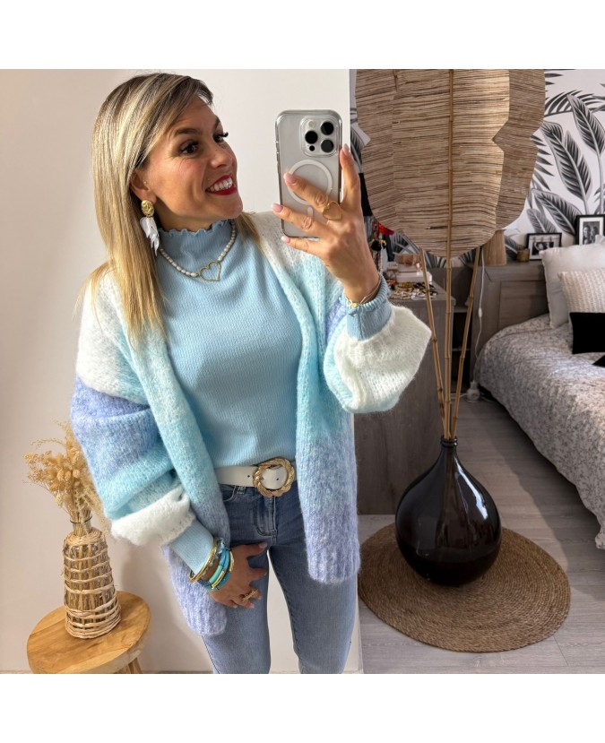 GILET VANNESSA - BLEU CIEL