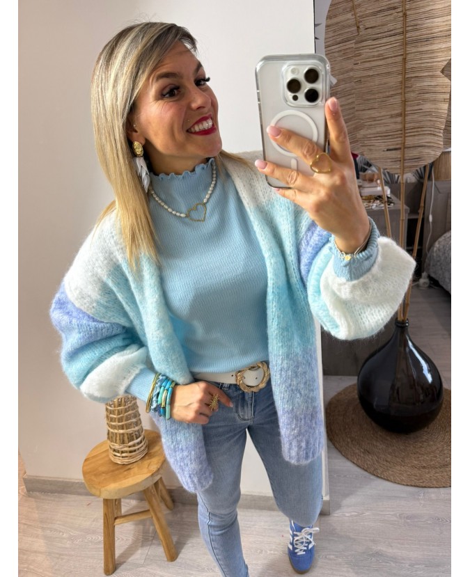 GILET VANNESSA - BLEU CIEL